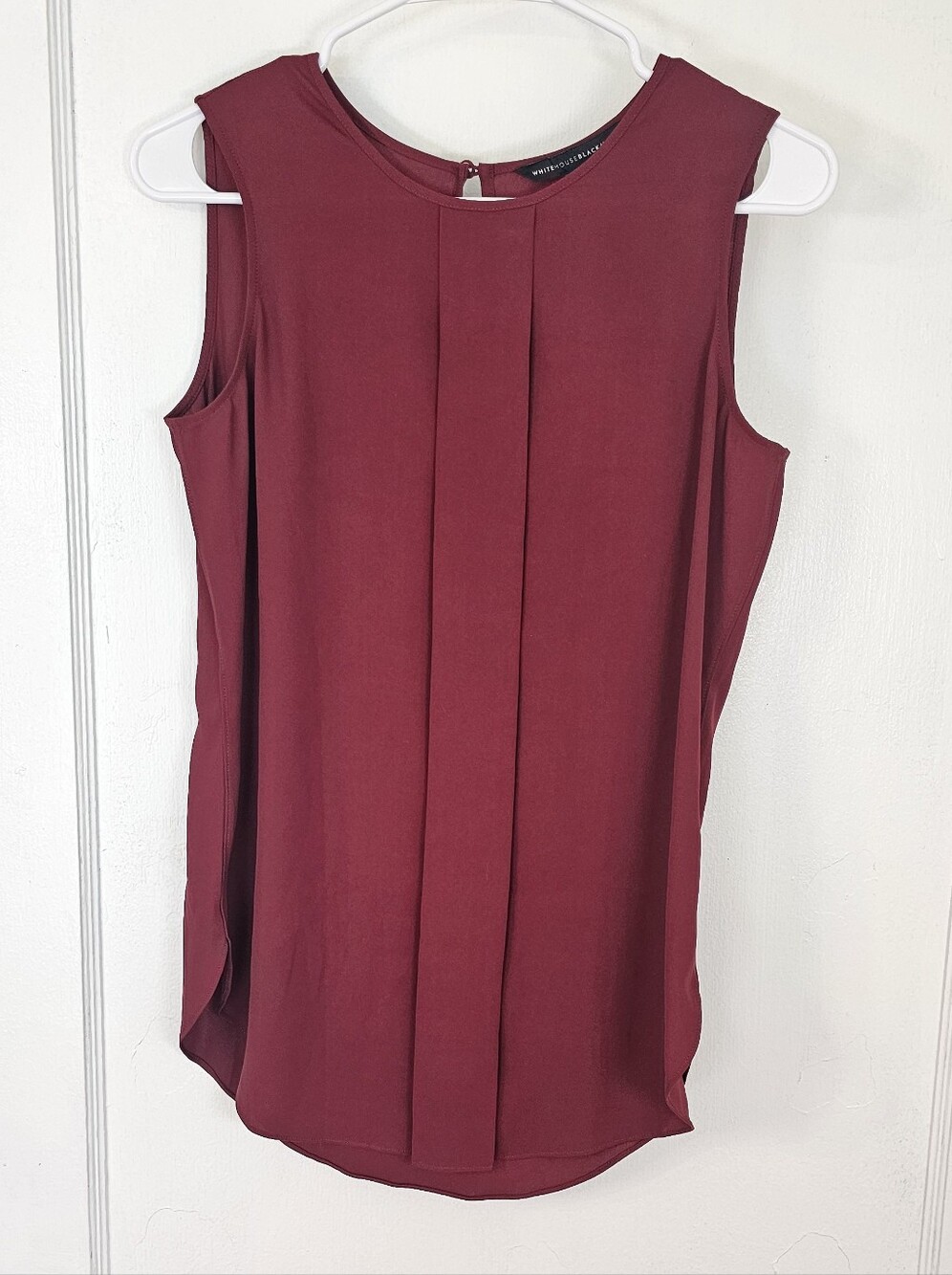 Burgandy Sleeveless Pleated Top